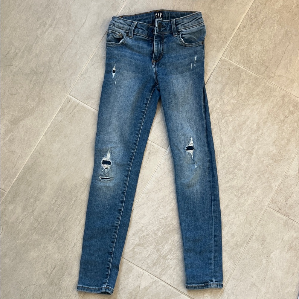GAP Girls 7 Slim Stretch Super Skinny Medium blue wash Jeans